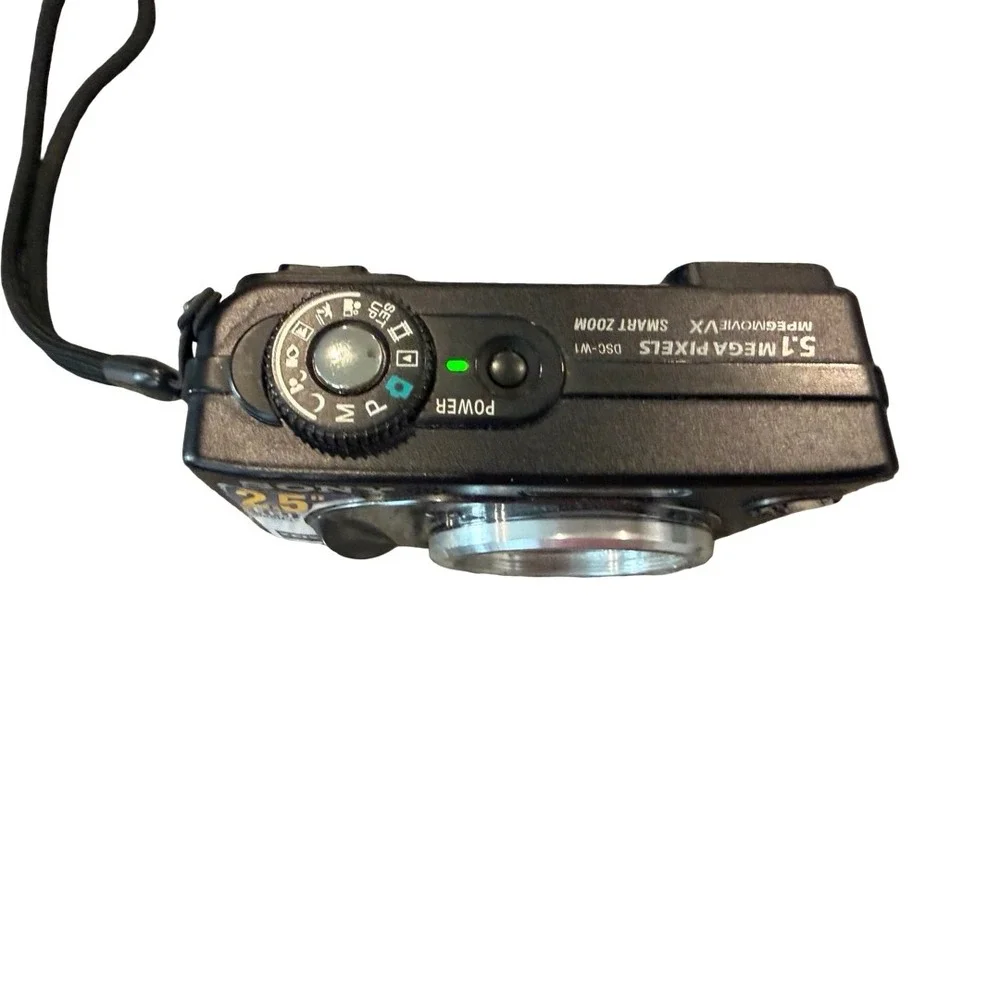 Sony Cyber-shot DSC-W1 5.1MP Digital Camera Black Carl Zeiss 3x Optical Zoom